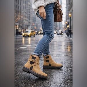 LAST CHANCE Donald Pliner buckled suede bootie